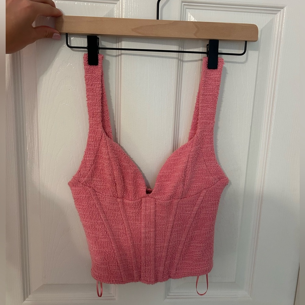Zara Pink Textured Tank Top